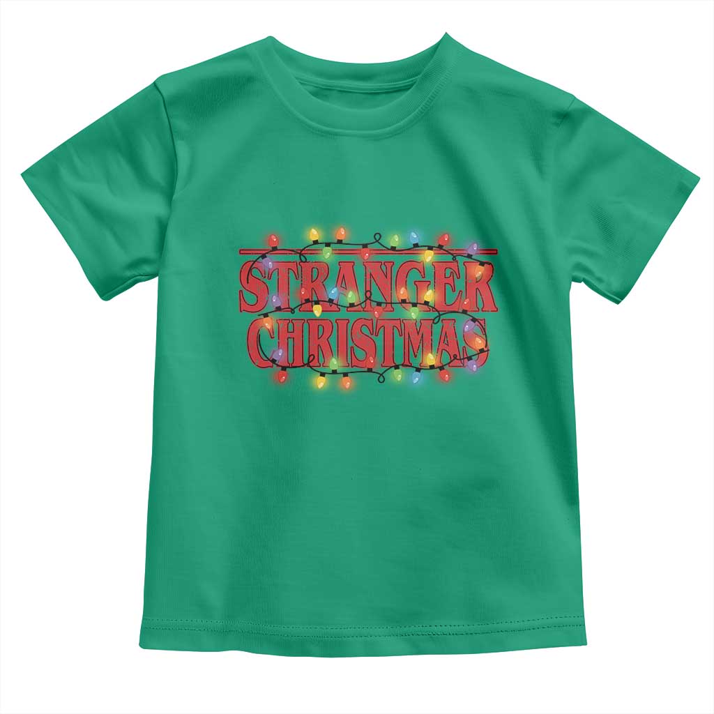 Stranger Christmas Toddler T Shirt Funny Xmas Alphabet Neon Lights Movie TS11 Irish Green Print Your Wear