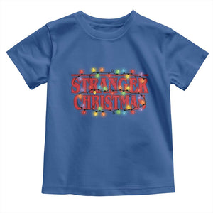 Stranger Christmas Toddler T Shirt Funny Xmas Alphabet Neon Lights Movie TS11 Royal Blue Print Your Wear