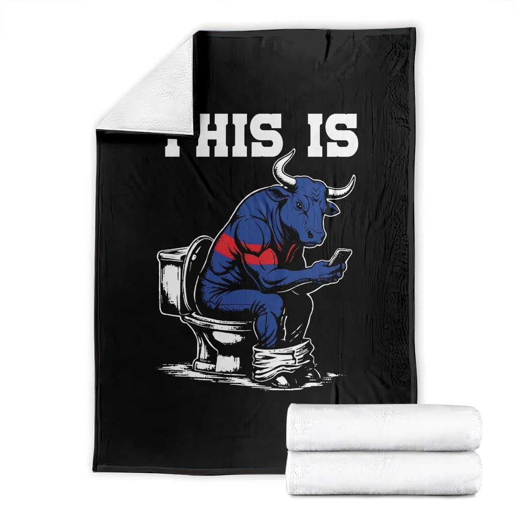 This Is Bullshit Throw Blanket Funny Cow Buffalo Toilet TS11 Black Print Your Wear