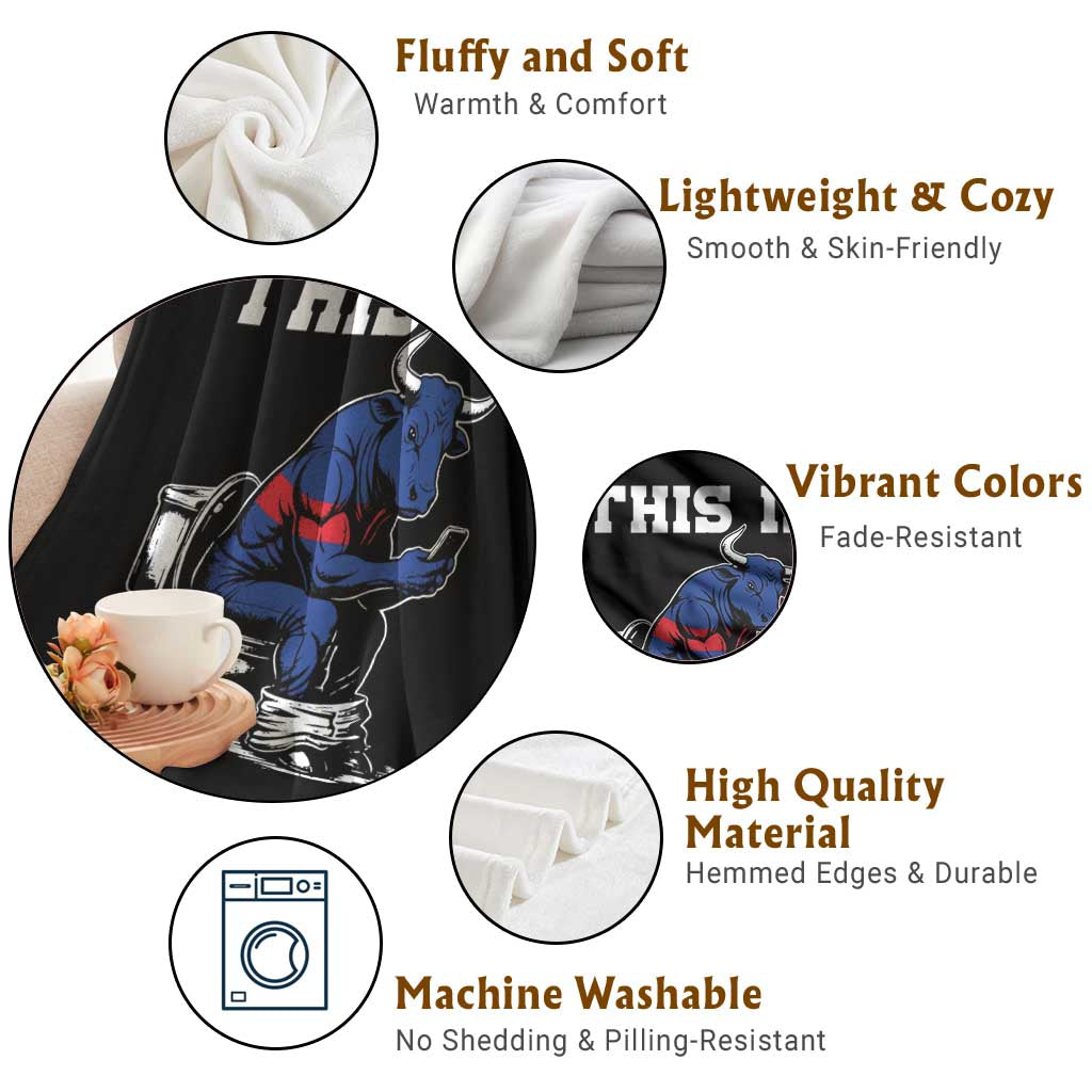 This Is Bullshit Throw Blanket Funny Cow Buffalo Toilet TS11 Print Your Wear