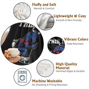 This Is Bullshit Throw Blanket Funny Cow Buffalo Toilet TS11 Print Your Wear