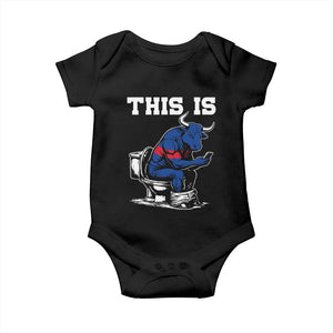 This Is Bullshit Baby Onesie Funny Cow Buffalo Toilet TS11 Black Print Your Wear