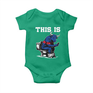 This Is Bullshit Baby Onesie Funny Cow Buffalo Toilet TS11 Irish Green Print Your Wear