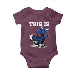 This Is Bullshit Baby Onesie Funny Cow Buffalo Toilet TS11 Maroon Print Your Wear