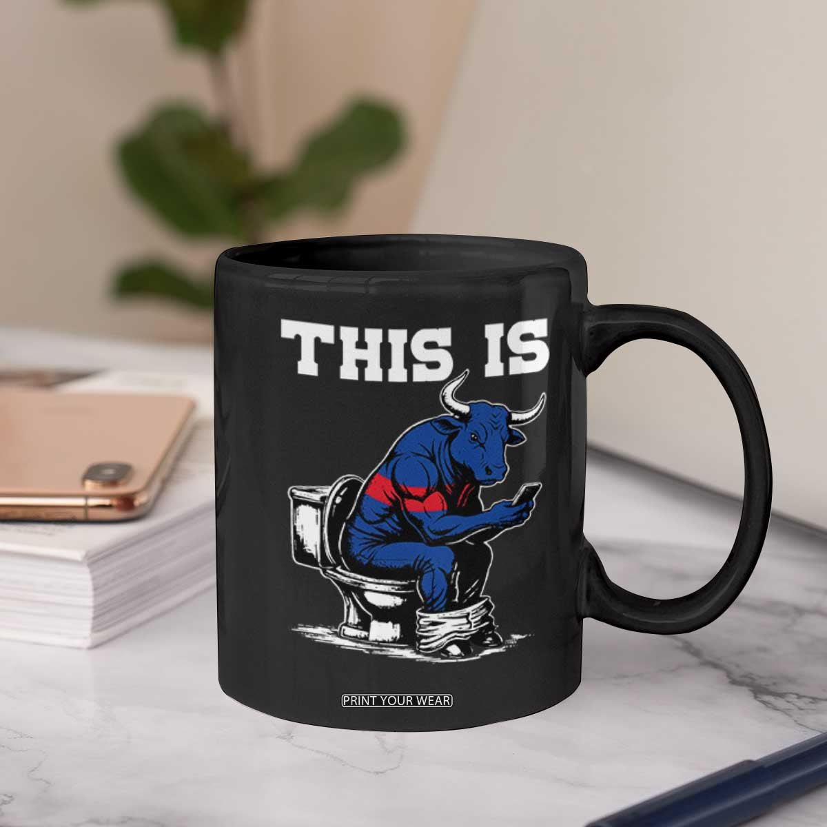 This Is Bullshit Coffee Mug Funny Cow Buffalo Toilet TS11 Print Your Wear