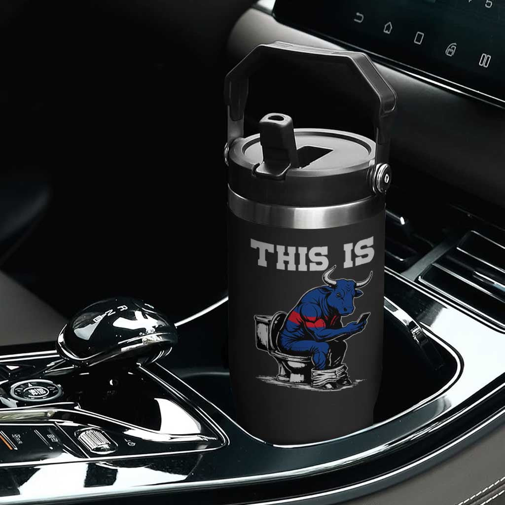 This Is Bullshit Flip Straw Tumbler Funny Cow Buffalo Toilet TS11 Print Your Wear