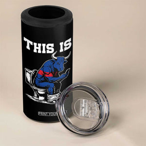 This Is Bullshit 4 in 1 Can Cooler Tumbler Funny Cow Buffalo Toilet TS11 Print Your Wear