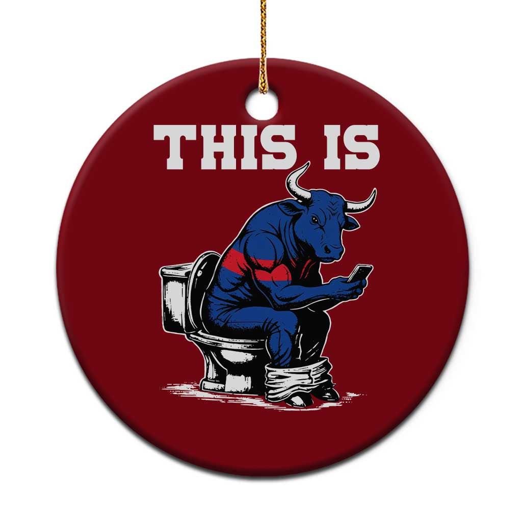 This Is Bullshit Ceramic Ornament Funny Cow Buffalo Toilet TS11 1pc Red Print Your Wear
