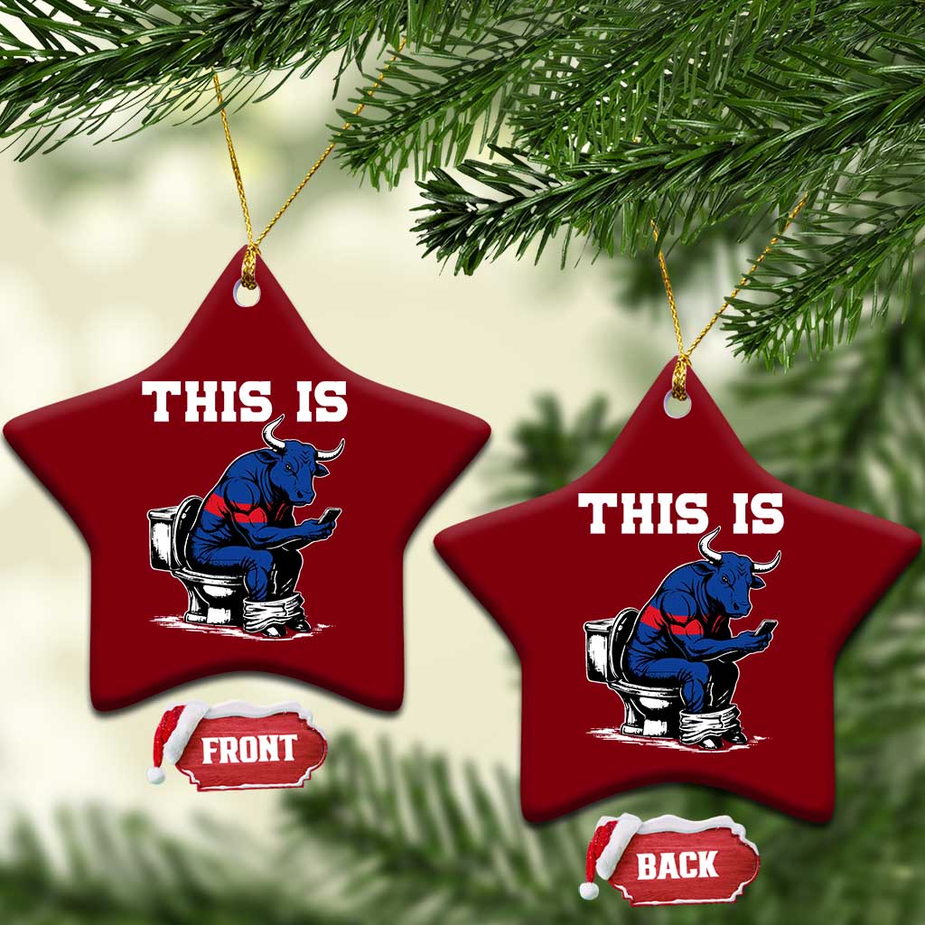 This Is Bullshit Ceramic Ornament Funny Cow Buffalo Toilet TS11 Print Your Wear