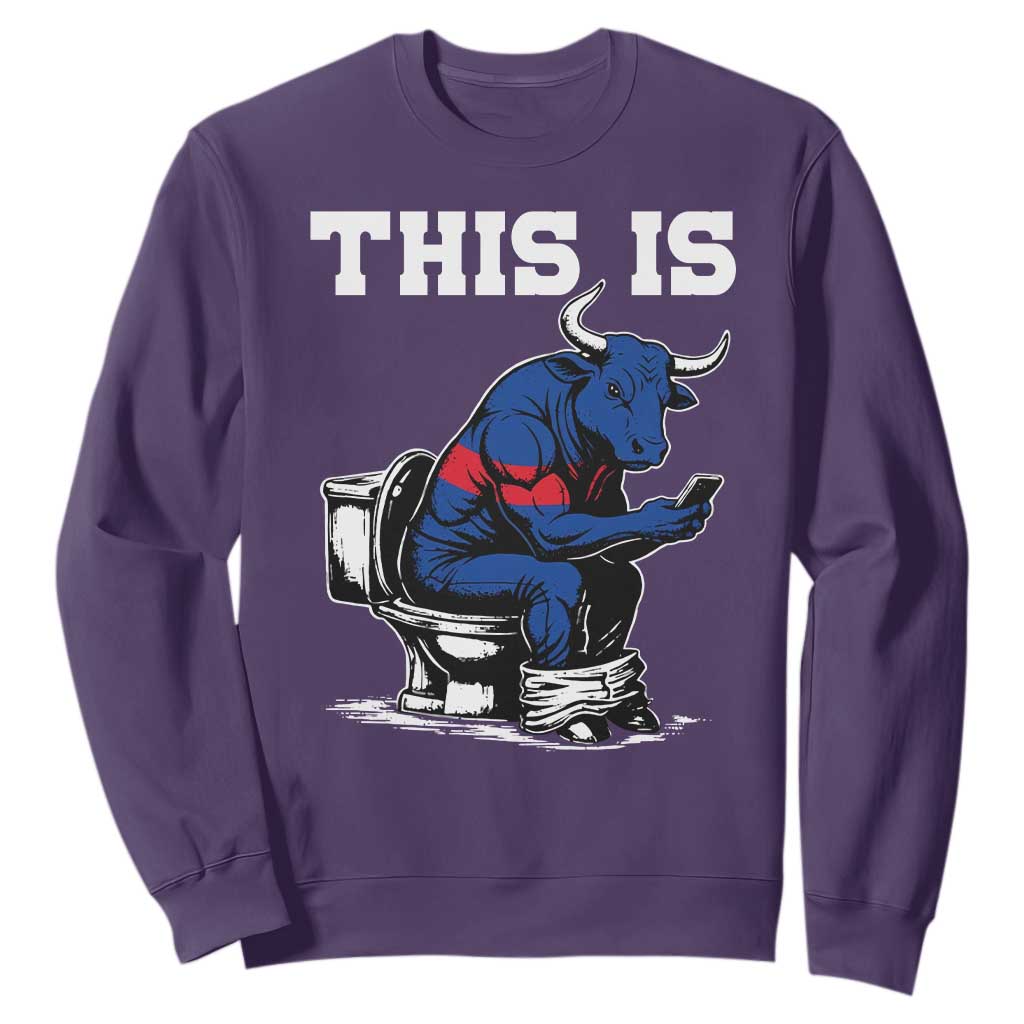 This Is Bullshit Sweatshirt Funny Cow Buffalo Toilet TS11 Purple Print Your Wear