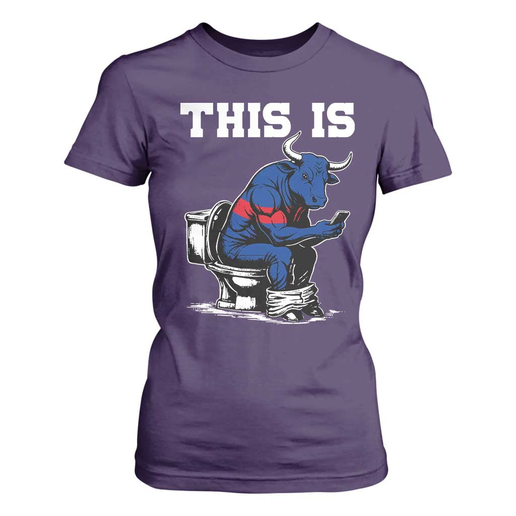 This Is Bullshit T Shirt For Women Funny Cow Buffalo Toilet TS11 Purple Print Your Wear
