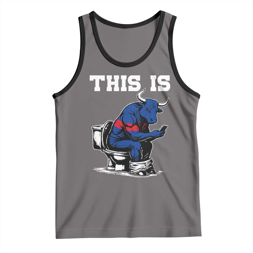 This Is Bullshit Tank Top Funny Cow Buffalo Toilet TS11 Deep Heather Black Print Your Wear