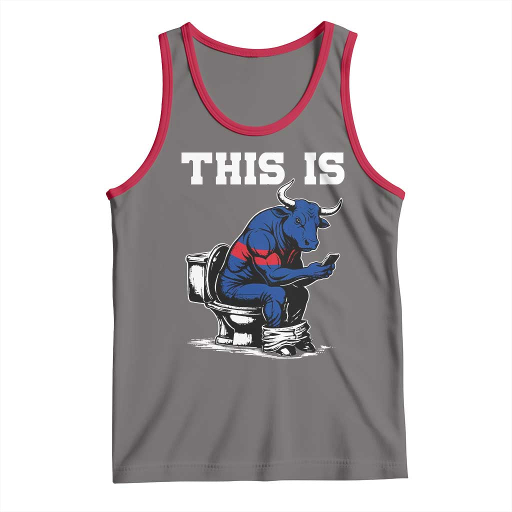 This Is Bullshit Tank Top Funny Cow Buffalo Toilet TS11 Deep Heather Red Print Your Wear