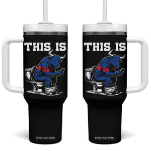 This Is Bullshit Tumbler With Handle Funny Cow Buffalo Toilet TS11 One Size: 40 oz Black Print Your Wear