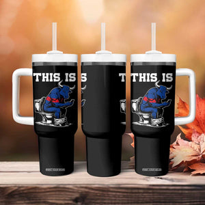 This Is Bullshit Tumbler With Handle Funny Cow Buffalo Toilet TS11 Print Your Wear