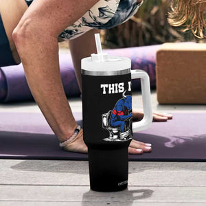 This Is Bullshit Tumbler With Handle Funny Cow Buffalo Toilet TS11 Print Your Wear