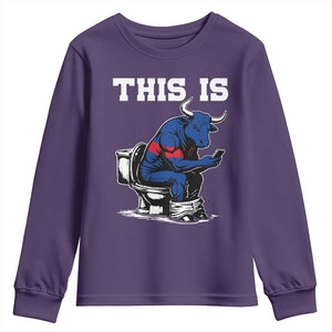 This Is Bullshit Youth Sweatshirt Funny Cow Buffalo Toilet TS11 Purple Print Your Wear