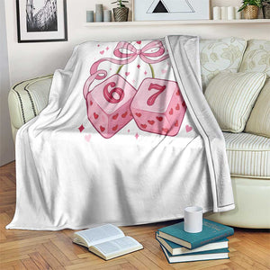 Funny 67 Dice Valentines Day Six Seven Meme Coquette Throw Blanket TS11 Print Your Wear
