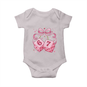 Funny 67 Dice Valentines Day Six Seven Meme Coquette Baby Onesie TS11 Ice Gray Print Your Wear