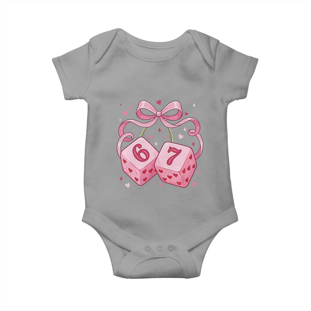 Funny 67 Dice Valentines Day Six Seven Meme Coquette Baby Onesie TS11 Sport Gray Print Your Wear