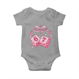 Funny 67 Dice Valentines Day Six Seven Meme Coquette Baby Onesie TS11 Sport Gray Print Your Wear
