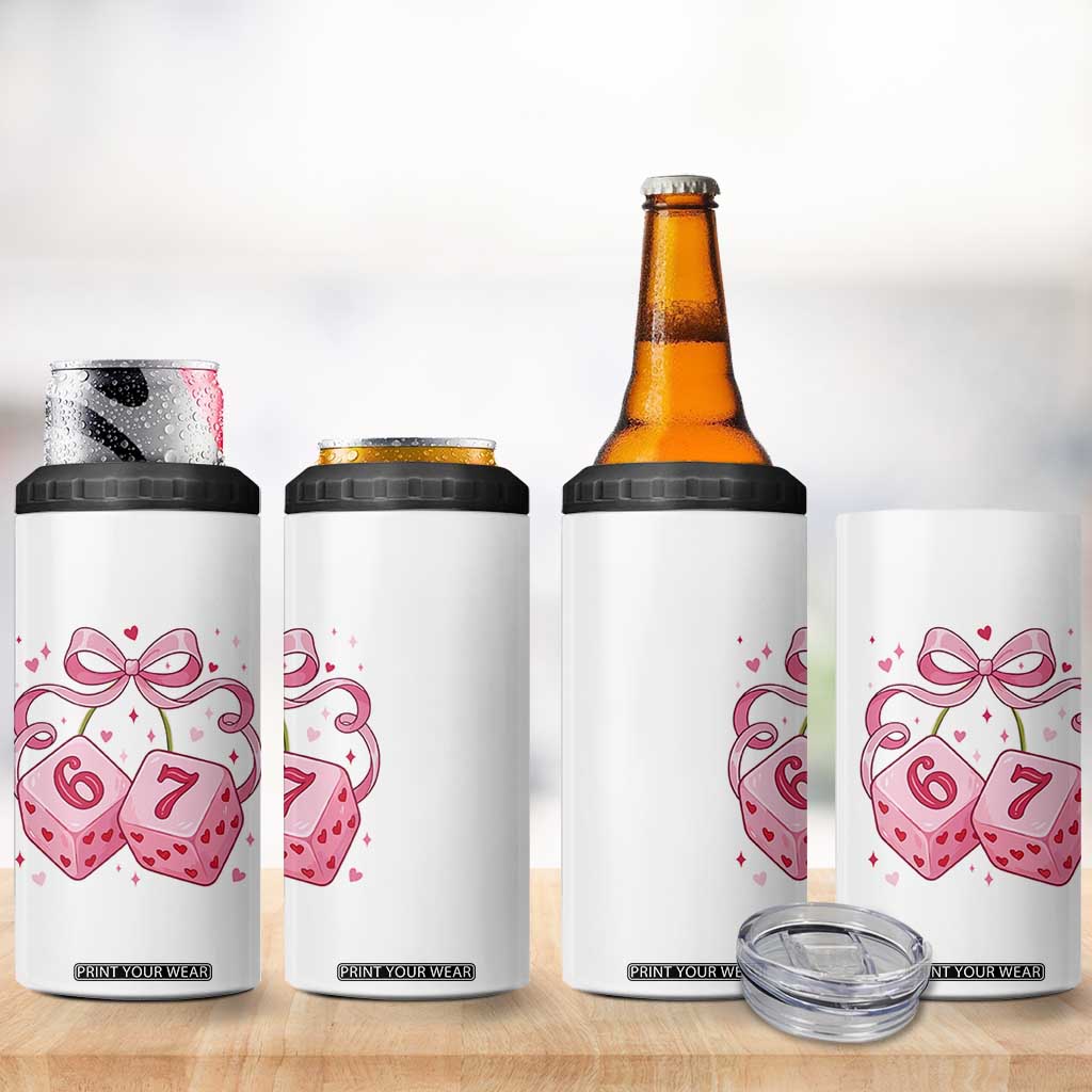 Funny 67 Dice Valentines Day Six Seven Meme Coquette 4 in 1 Can Cooler Tumbler TS11 Print Your Wear