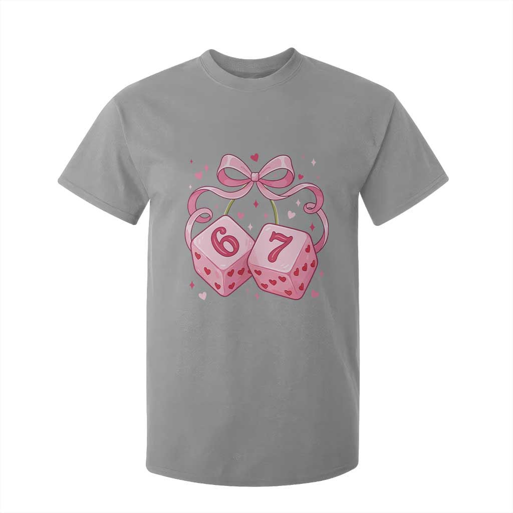Funny 67 Dice Valentines Day Six Seven Meme Coquette T Shirt For Kid TS11 Sport Gray Print Your Wear