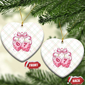 Funny 67 Dice Valentines Day Six Seven Meme Coquette Ceramic Ornament TS11 Print Your Wear