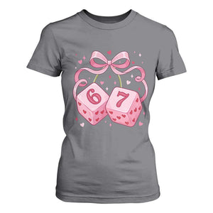 Funny 67 Dice Valentines Day Six Seven Meme Coquette T Shirt For Women TS11 Charcoal Print Your Wear