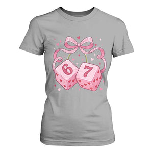 Funny 67 Dice Valentines Day Six Seven Meme Coquette T Shirt For Women TS11 Sport Gray Print Your Wear