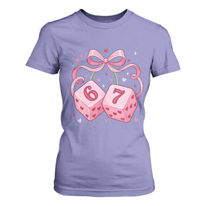 Funny 67 Dice Valentines Day Six Seven Meme Coquette T Shirt For Women TS11 Violet Print Your Wear
