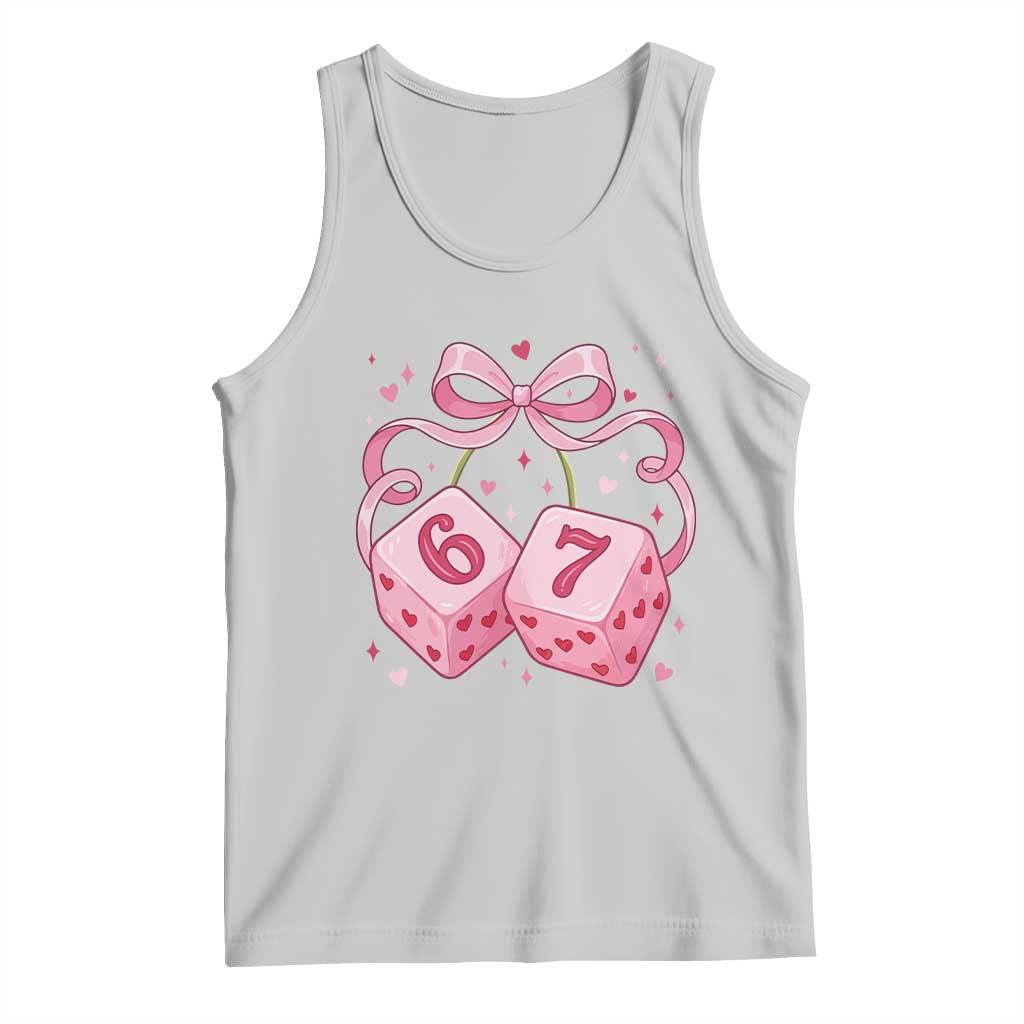 Funny 67 Dice Valentines Day Six Seven Meme Coquette Tank Top TS11 Ash Print Your Wear