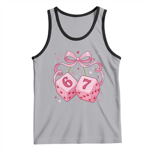 Funny 67 Dice Valentines Day Six Seven Meme Coquette Tank Top TS11 Athletic Heather Black Print Your Wear