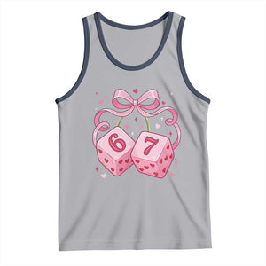 Funny 67 Dice Valentines Day Six Seven Meme Coquette Tank Top TS11 Athletic Heather Navy Print Your Wear