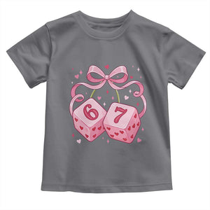 Funny 67 Dice Valentines Day Six Seven Meme Coquette Toddler T Shirt TS11 Charcoal Print Your Wear