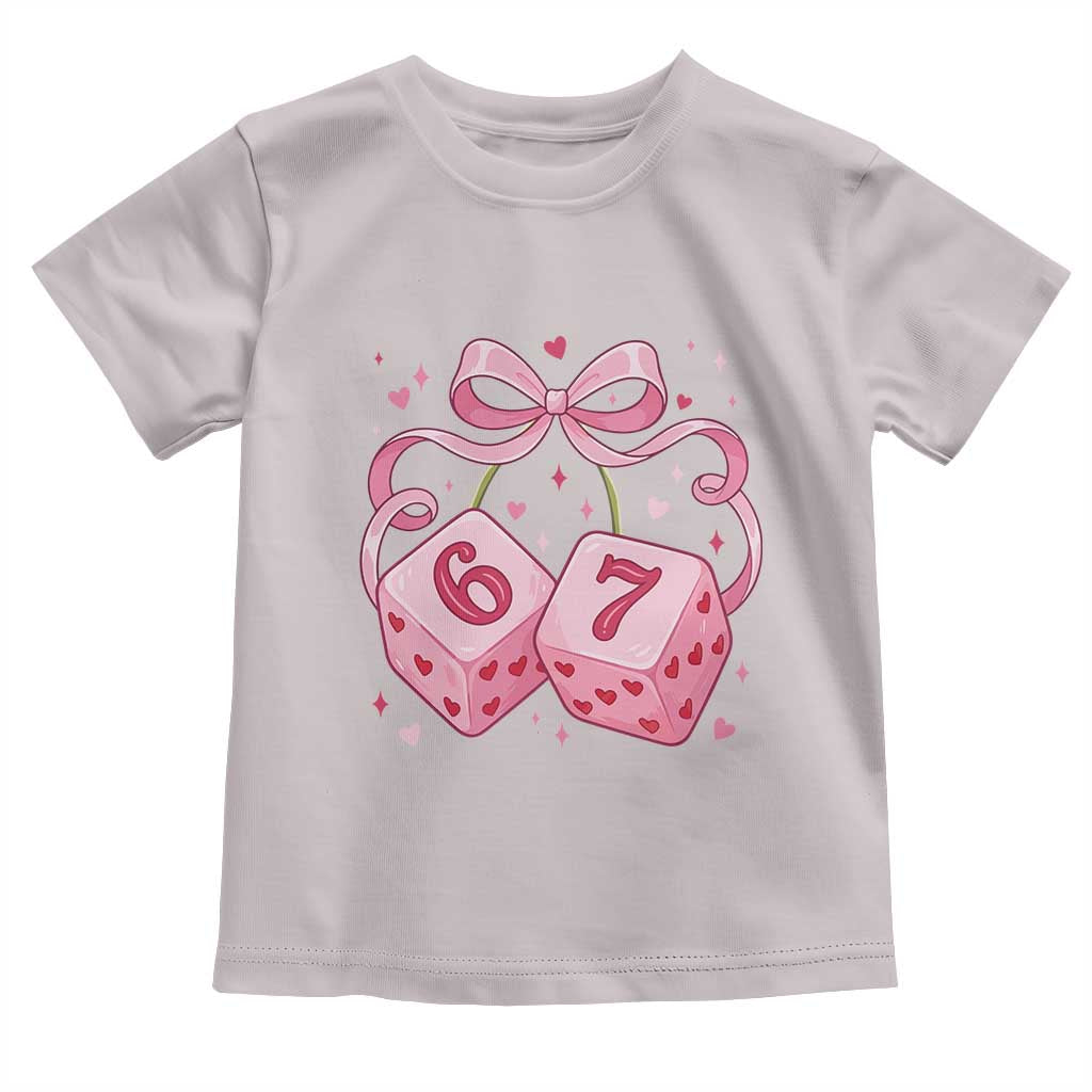 Funny 67 Dice Valentines Day Six Seven Meme Coquette Toddler T Shirt TS11 Ice Gray Print Your Wear