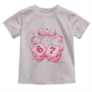 Funny 67 Dice Valentines Day Six Seven Meme Coquette Toddler T Shirt TS11 Ice Gray Print Your Wear