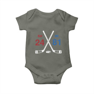 Funny Romance Hockey Baby Onesie 24 81 Numbers Sport Ice Hockey Team TS11 Military Green Print Your Wear