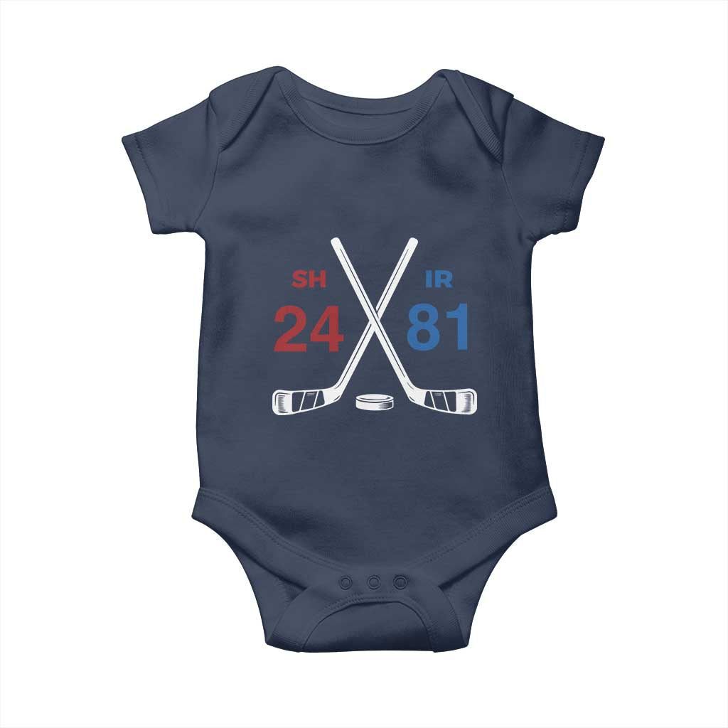 Funny Romance Hockey Baby Onesie 24 81 Numbers Sport Ice Hockey Team TS11 Navy Print Your Wear