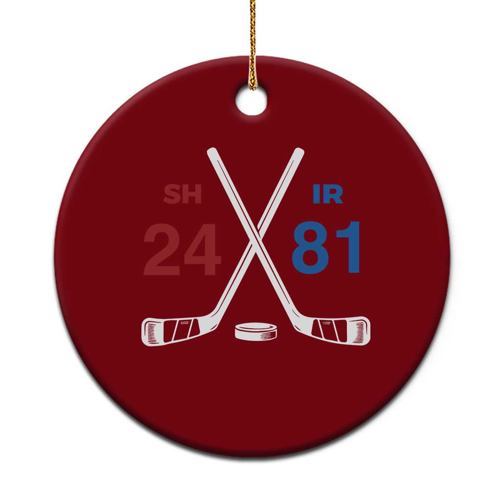 Funny Romance Hockey Ceramic Ornament 24 81 Numbers Sport Ice Hockey Team TS11 1pc Red Print Your Wear