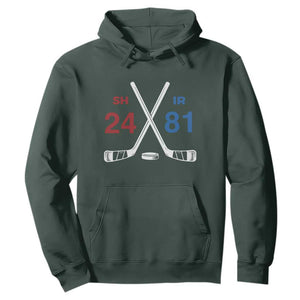 Funny Romance Hockey Hoodie 24 81 Numbers Sport Ice Hockey Team TS11 Dark Forest Green Print Your Wear