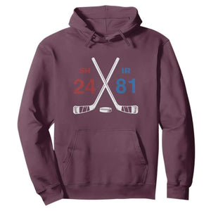 Funny Romance Hockey Hoodie 24 81 Numbers Sport Ice Hockey Team TS11 Maroon Print Your Wear