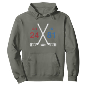 Funny Romance Hockey Hoodie 24 81 Numbers Sport Ice Hockey Team TS11 Military Green Print Your Wear