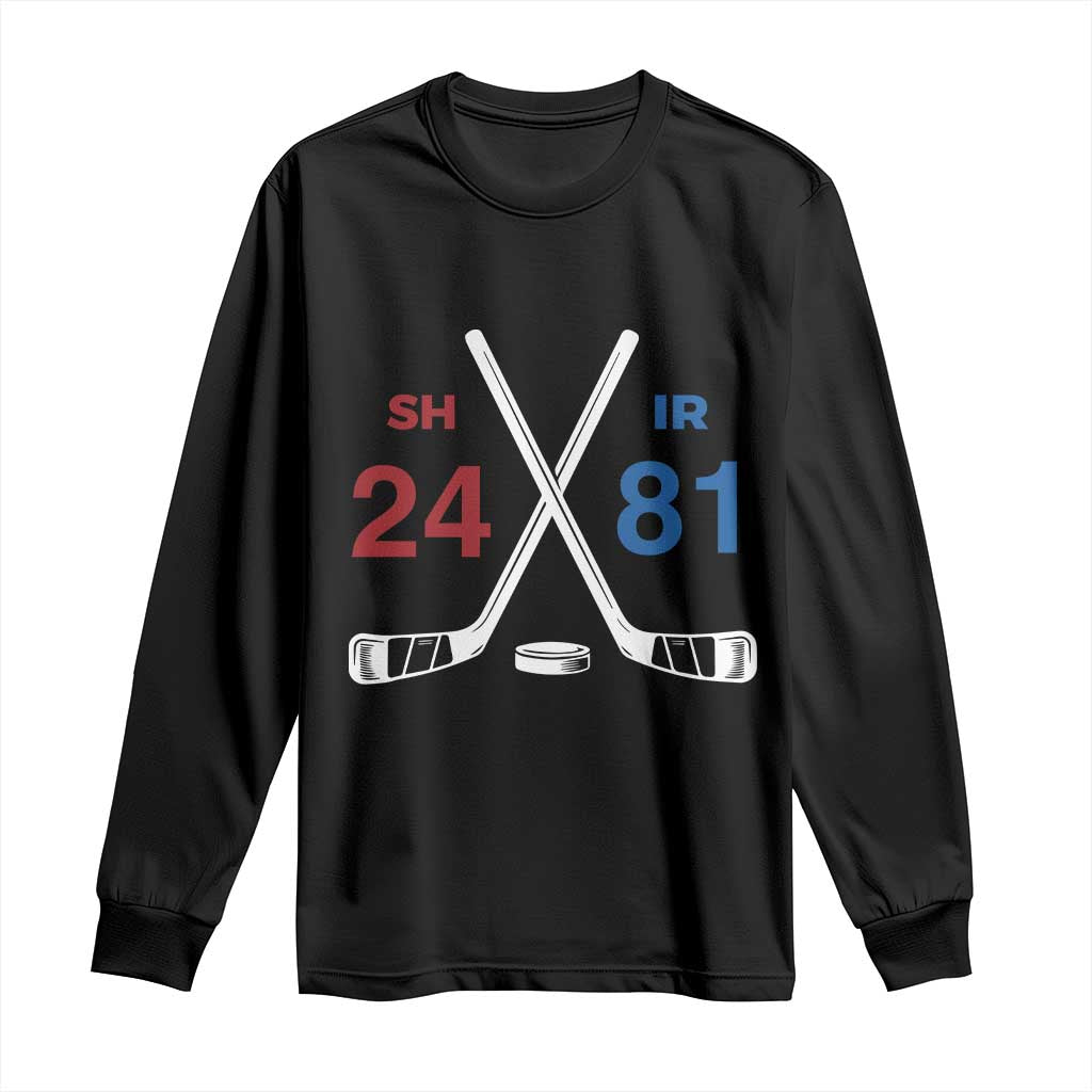 Funny Romance Hockey Long Sleeve Shirt 24 81 Numbers Sport Ice Hockey Team TS11 Black Print Your Wear