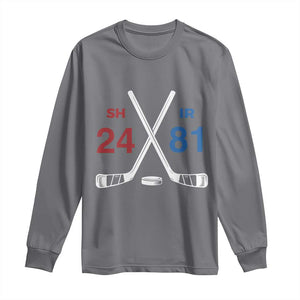 Funny Romance Hockey Long Sleeve Shirt 24 81 Numbers Sport Ice Hockey Team TS11 Charcoal Print Your Wear