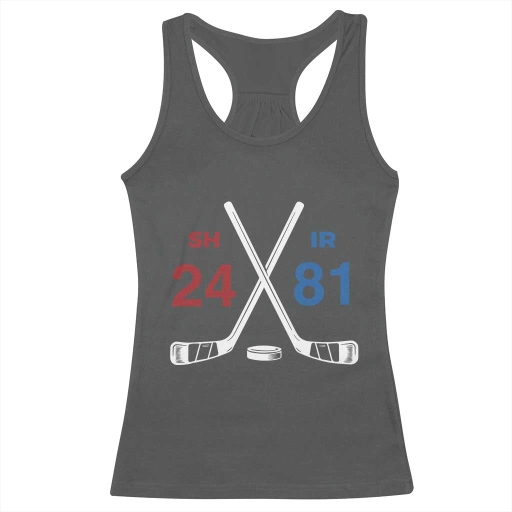 Funny Romance Hockey Racerback Tank Top 24 81 Numbers Sport Ice Hockey Team TS11 Dark Heather Print Your Wear