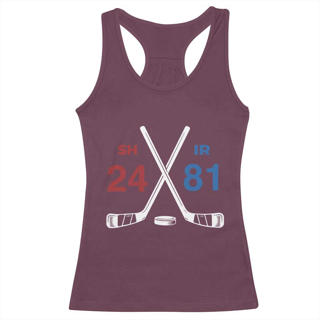 Funny Romance Hockey Racerback Tank Top 24 81 Numbers Sport Ice Hockey Team TS11 Maroon Print Your Wear