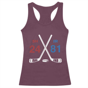Funny Romance Hockey Racerback Tank Top 24 81 Numbers Sport Ice Hockey Team TS11 Maroon Print Your Wear