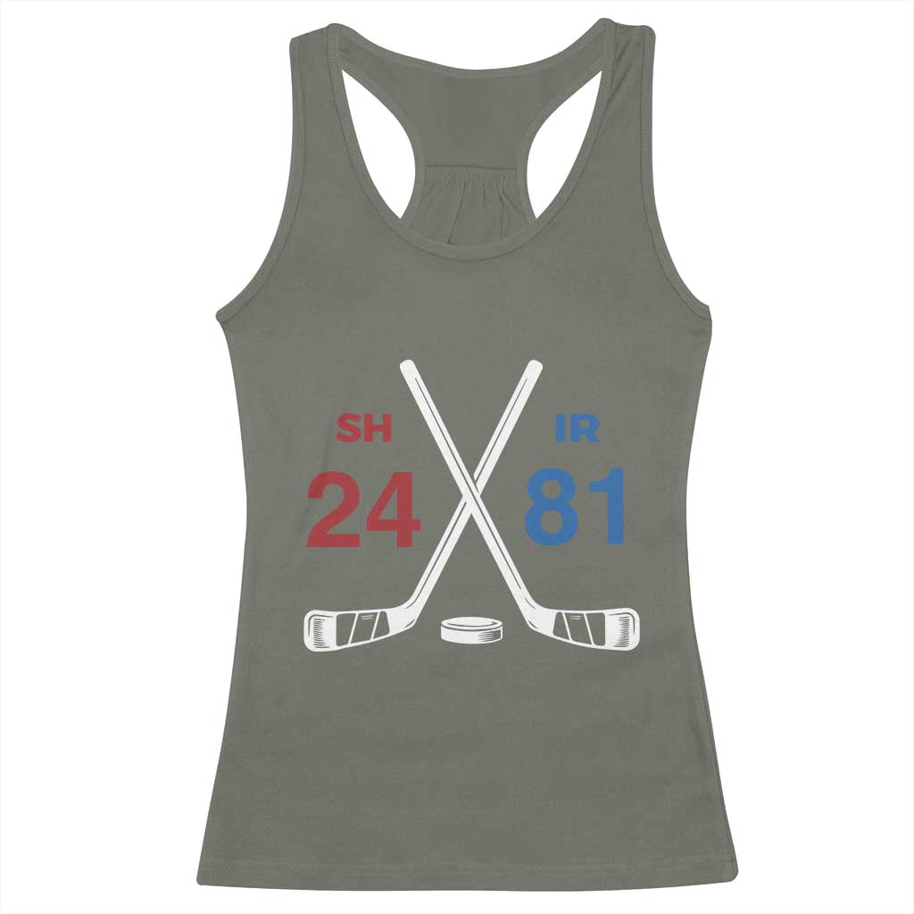 Funny Romance Hockey Racerback Tank Top 24 81 Numbers Sport Ice Hockey Team TS11 Military Green Print Your Wear