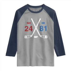 Funny Romance Hockey Raglan Shirt 24 81 Numbers Sport Ice Hockey Team TS11 Sport Gray Navy Print Your Wear
